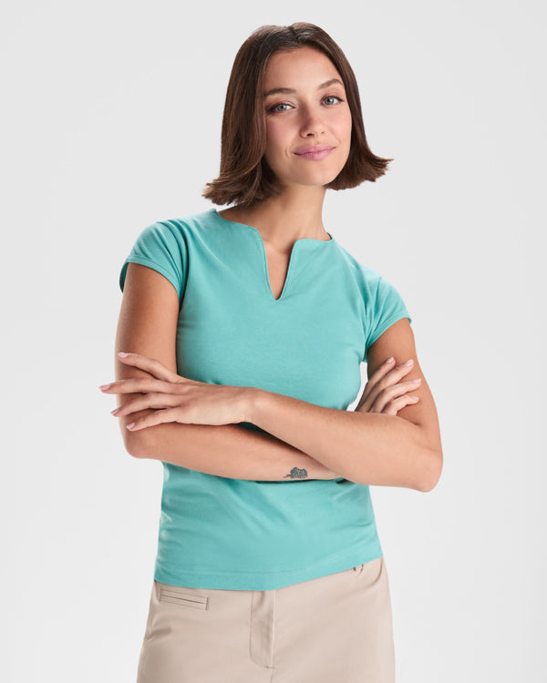 Roly Belice women's T-shirt in white, alternative view, ready for logo printing or embroidery