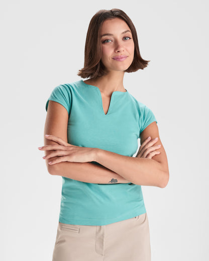 Roly Belice women's T-shirt in white, alternative view, ready for logo printing or embroidery