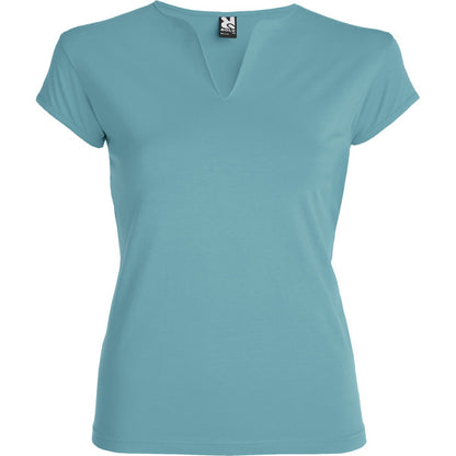Roly Belice women's T-shirt in dusty blue, ready for logo printing or embroidery