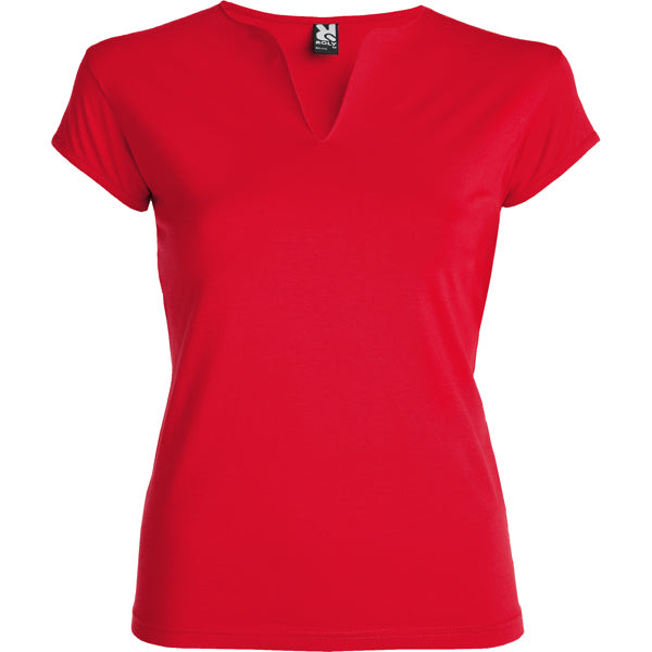 Roly Belice women's T-shirt in red, ready for logo printing or embroidery