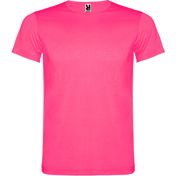 Roly Akita men's T-shirt in fluor pink, ready for logo printing or embroidery