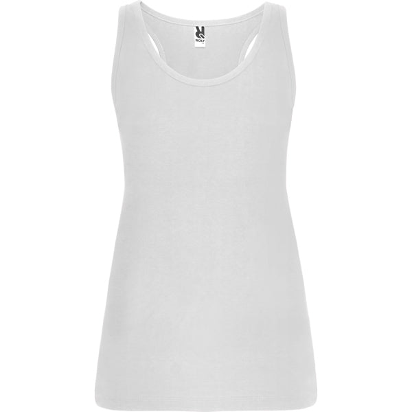 Roly Brenda women's tank top in white, ready for logo printing or embroidery