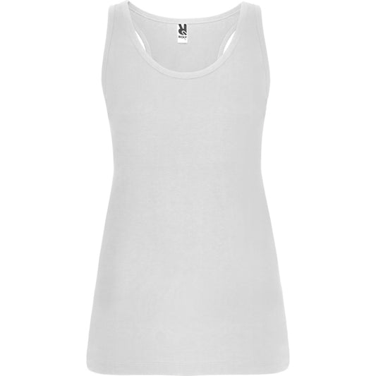 Roly Brenda women's tank top in white, ready for logo printing or embroidery