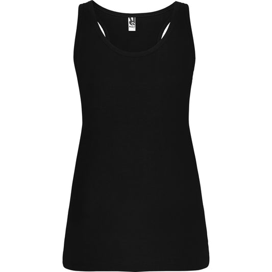 Roly Brenda women's tank top in black, ready for logo printing or embroidery