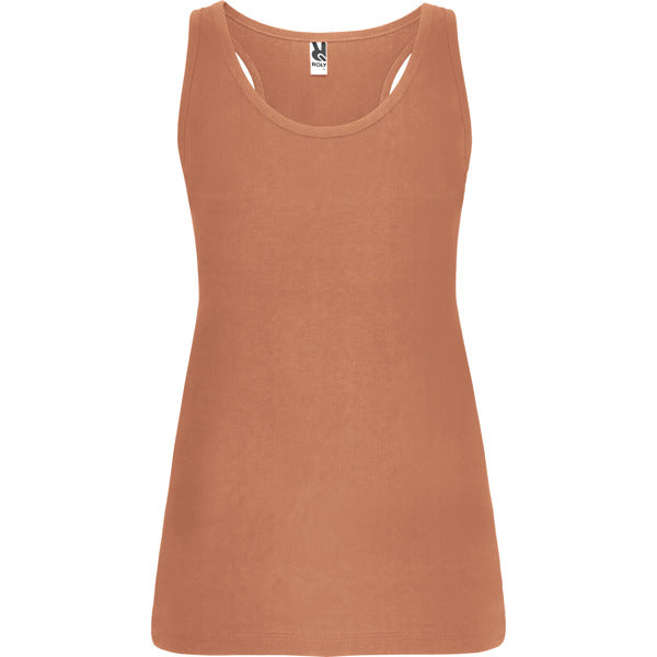 Roly Brenda women's tank top in clay orange, ready for logo printing or embroidery
