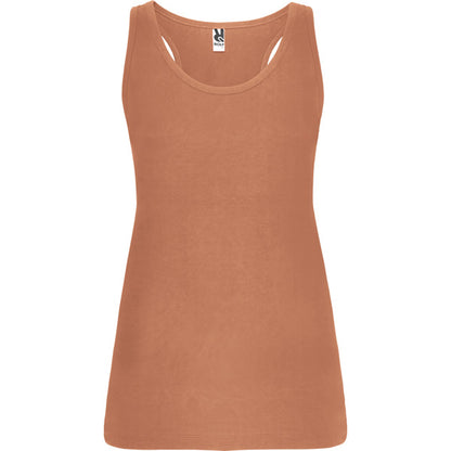 Roly Brenda women's tank top in clay orange, ready for logo printing or embroidery