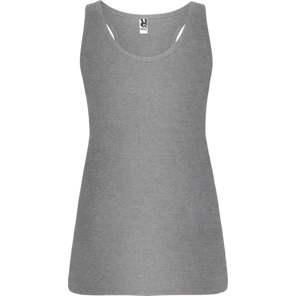 Roly Brenda women's tank top in heather grey, ready for logo printing or embroidery