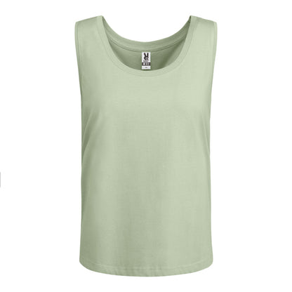 Roly Nara women's tank top in mist green, ready for logo printing or embroidery
