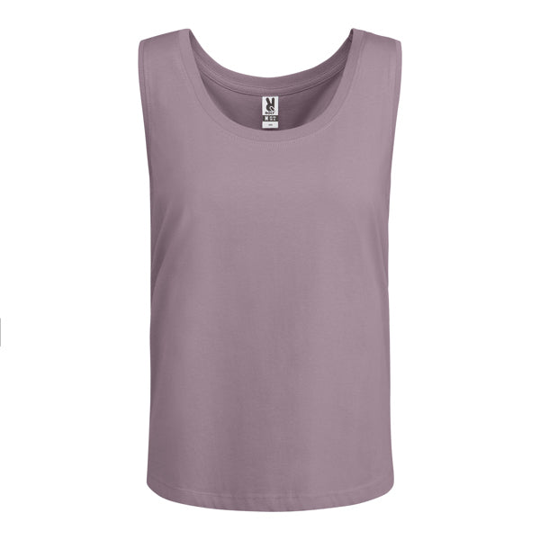 Roly Nara women's tank top in lavender, ready for logo printing or embroidery