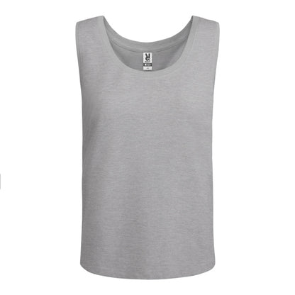 Roly Nara women's tank top in heather grey, ready for logo printing or embroidery