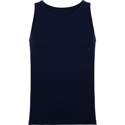 Roly Texas men's tank top in navy blue, ready for logo printing or embroidery