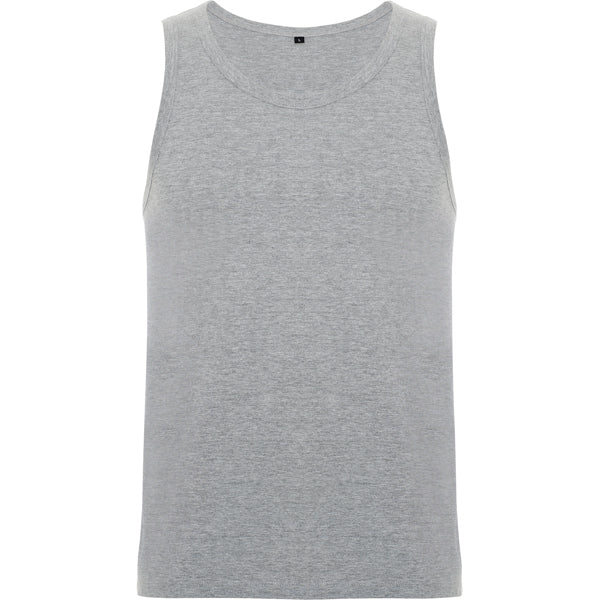 Roly Texas men's tank top in heather grey, ready for logo printing or embroidery