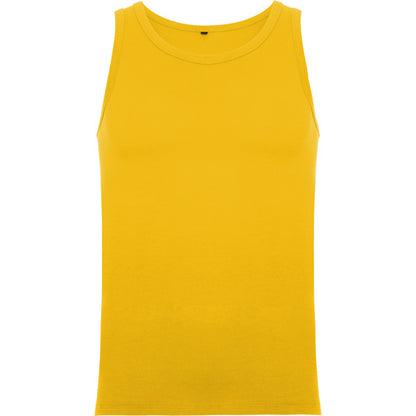 Roly Texas men's tank top in golden yellow, ready for logo printing or embroidery