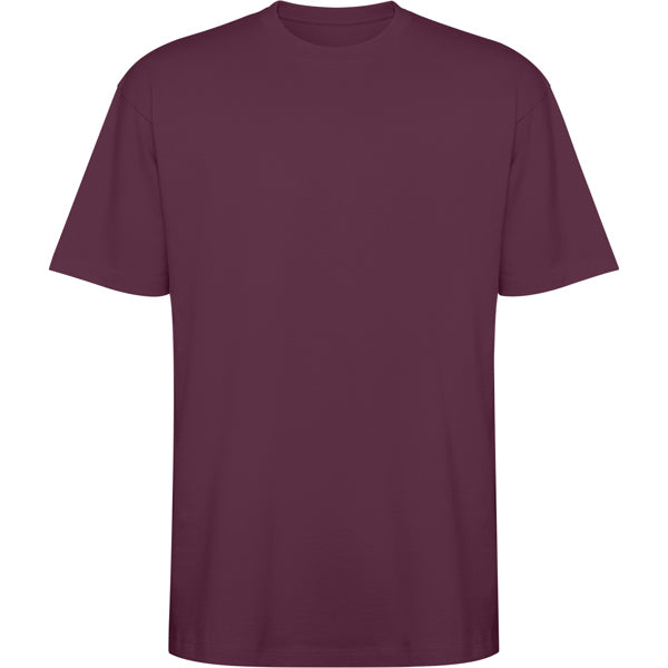Roly Bull unisex T-shirt in plum red, ready for logo printing or embroidery