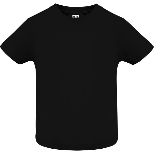 Roly Baby T-shirt in black, ready for logo printing or embroidery