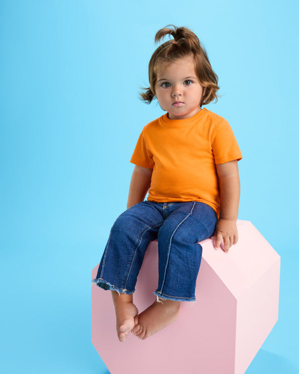 Roly Baby T-shirt in white, alternative view, ready for logo printing or embroidery