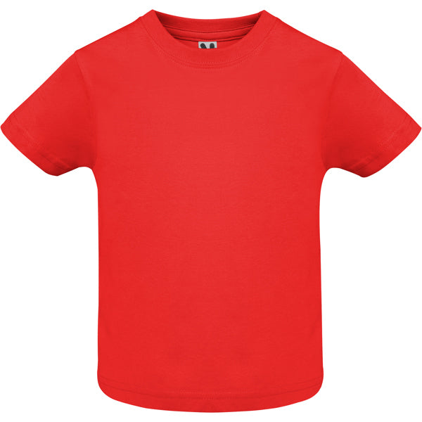 Roly Baby T-shirt in red, ready for logo printing or embroidery