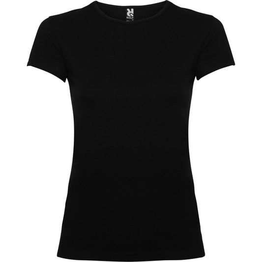 Roly Bali women's T-shirt in black, ready for logo printing or embroidery