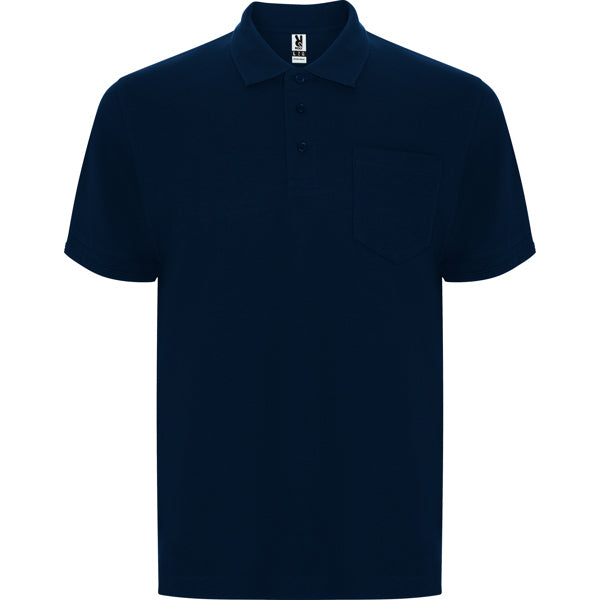 Roly Centauro Premium men's polo shirt in navy blue, ready for logo printing or embroidery