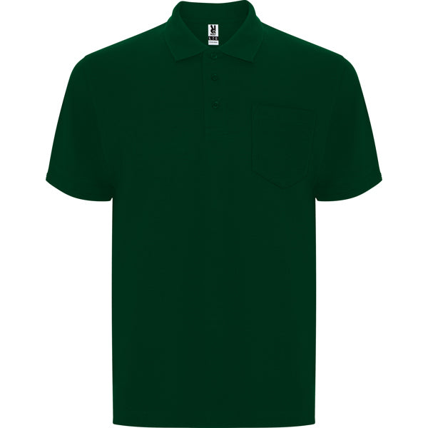 Roly Centauro Premium men's polo shirt in bottle green, ready for logo printing or embroidery
