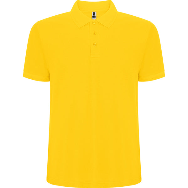 Roly Pegaso Premium men's polo shirt in yellow, ready for logo printing or embroidery