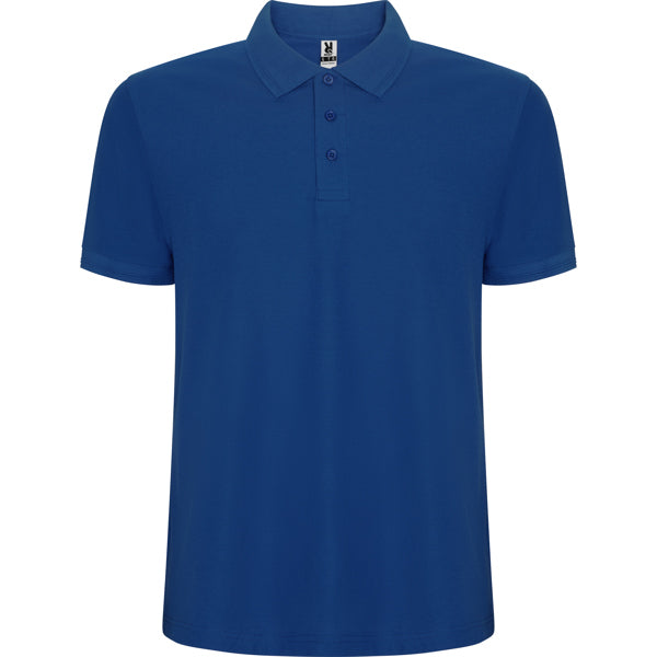 Roly Pegaso Premium men's polo shirt in royal blue, ready for logo printing or embroidery
