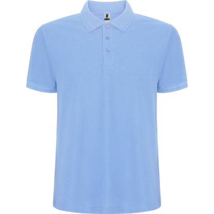 Roly Pegaso Premium men's polo shirt in sky blue, ready for logo printing or embroidery