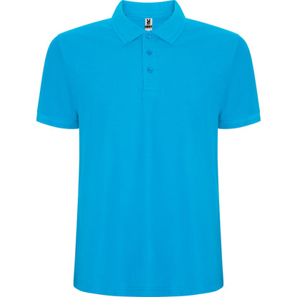 Roly Pegaso Premium men's polo shirt in turquoise, ready for logo printing or embroidery
