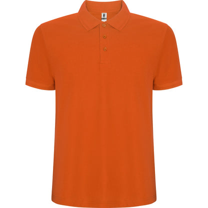 Roly Pegaso Premium men's polo shirt in orange, ready for logo printing or embroidery