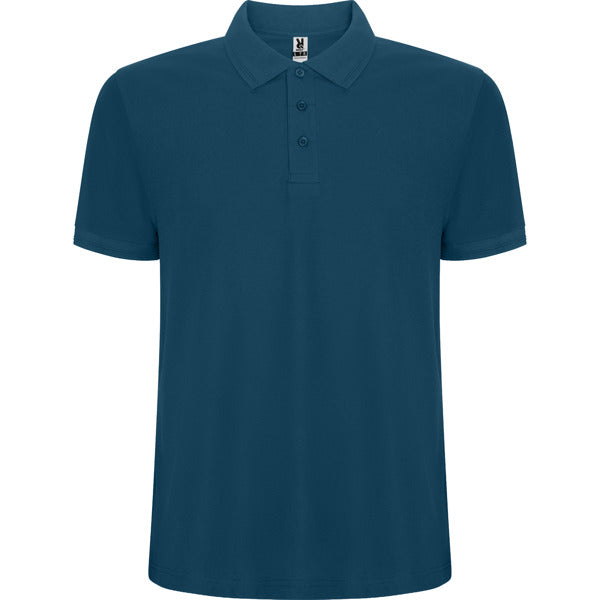 Roly Pegaso Premium men's polo shirt in moonlight blue, ready for logo printing or embroidery