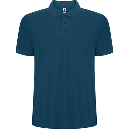 Roly Pegaso Premium men's polo shirt in moonlight blue, ready for logo printing or embroidery