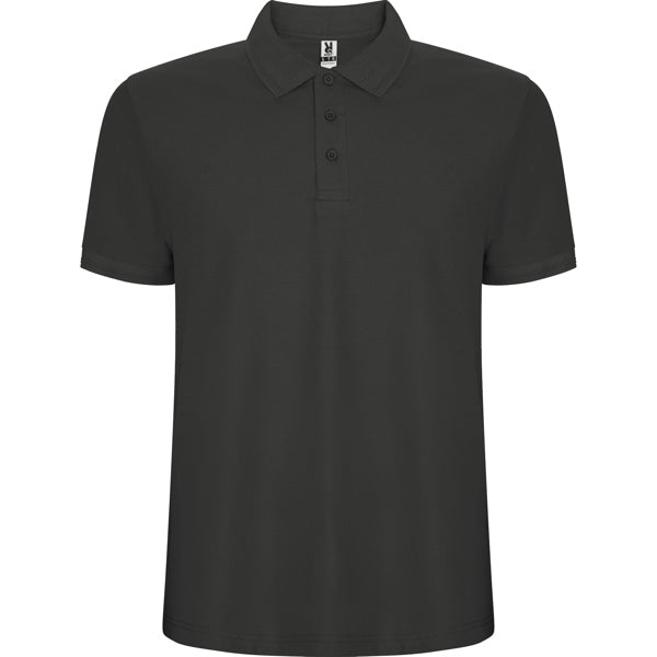 Roly Pegaso Premium men's polo shirt in dark lead, ready for logo printing or embroidery