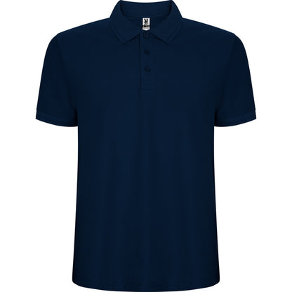 Roly Pegaso Premium men's polo shirt in navy blue, ready for logo printing or embroidery