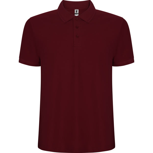 Roly Pegaso Premium men's polo shirt in garnet, ready for logo printing or embroidery