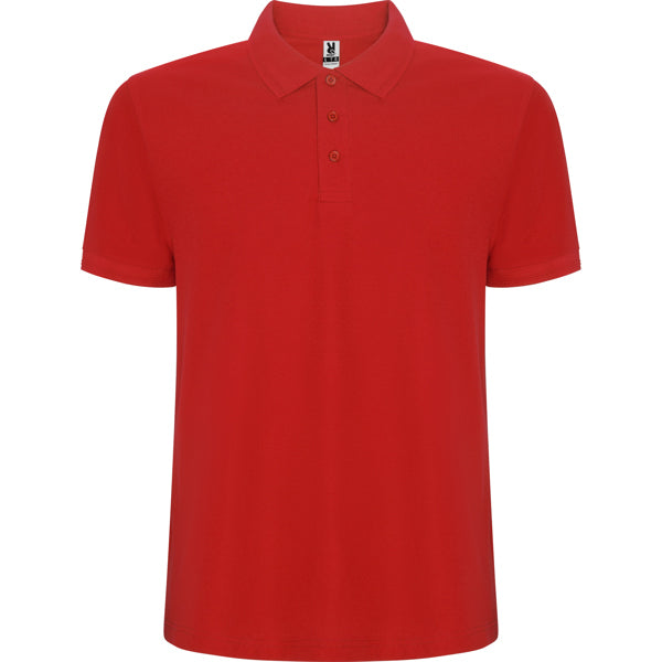 Roly Pegaso Premium men's polo shirt in red, ready for logo printing or embroidery