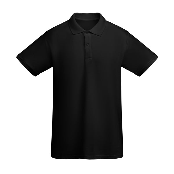 Roly Prince men's polo shirt in black, ready for logo printing or embroidery