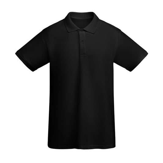 Roly Prince men's polo shirt in black, ready for logo printing or embroidery