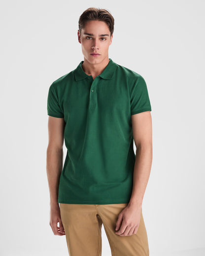 Roly Prince men's polo shirt in white, alternative view, ready for logo printing or embroidery