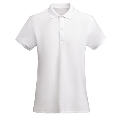 Roly Prince Woman women's polo shirt in white, ready for logo printing or embroidery