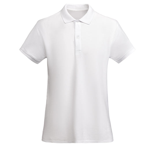 Roly Prince Woman women's polo shirt in white, ready for logo printing or embroidery
