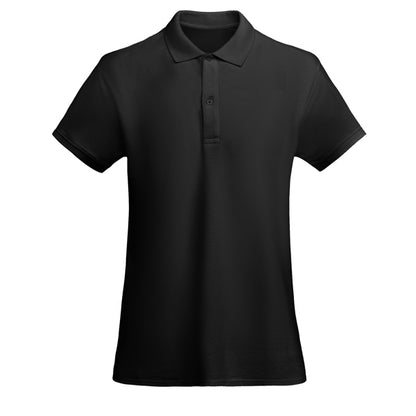 Roly Prince Woman women's polo shirt in black, ready for logo printing or embroidery