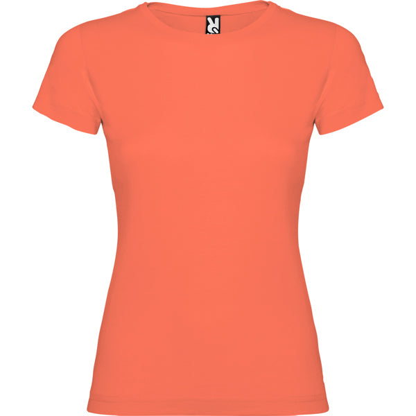 Roly Jamaica women's T-shirt in coral, ready for logo printing or embroidery