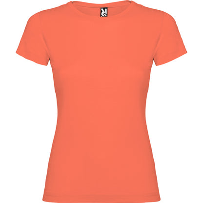 Roly Jamaica women's T-shirt in coral, ready for logo printing or embroidery