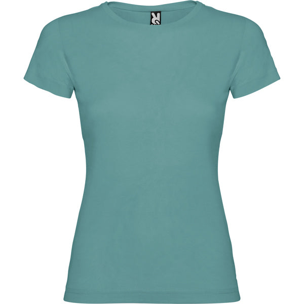 Roly Jamaica women's T-shirt in dusty blue, ready for logo printing or embroidery