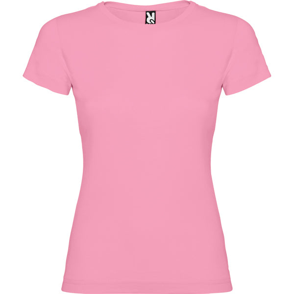 Roly Jamaica women's T-shirt in silk pink, ready for logo printing or embroidery