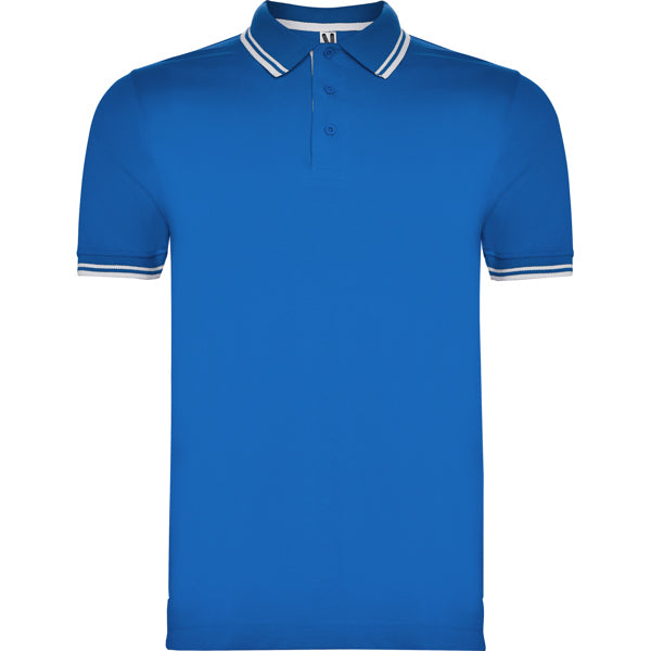 Roly Montreal men's polo shirt in royal blue/white, ready for logo printing or embroidery