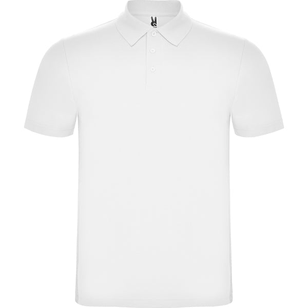 Roly Austral men's polo shirt in white, ready for logo printing or embroidery