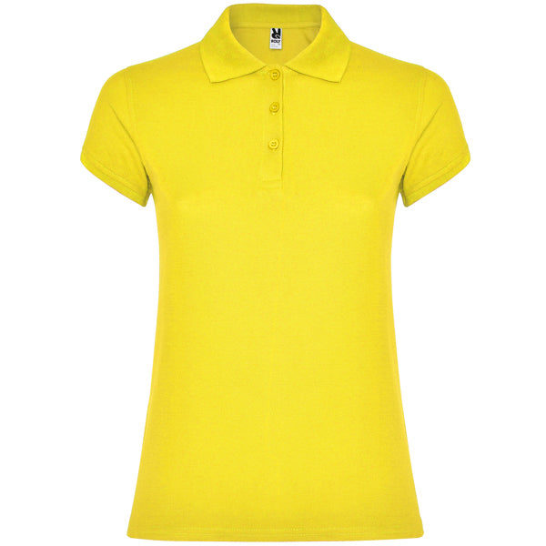 Roly Star Woman women's polo shirt in yellow, ready for logo printing or embroidery