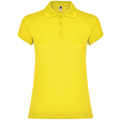 Roly Star Woman women's polo shirt in yellow, ready for logo printing or embroidery
