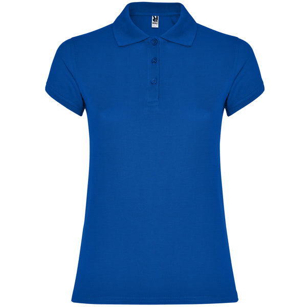 Roly Star Woman women's polo shirt in royal blue, ready for logo printing or embroidery